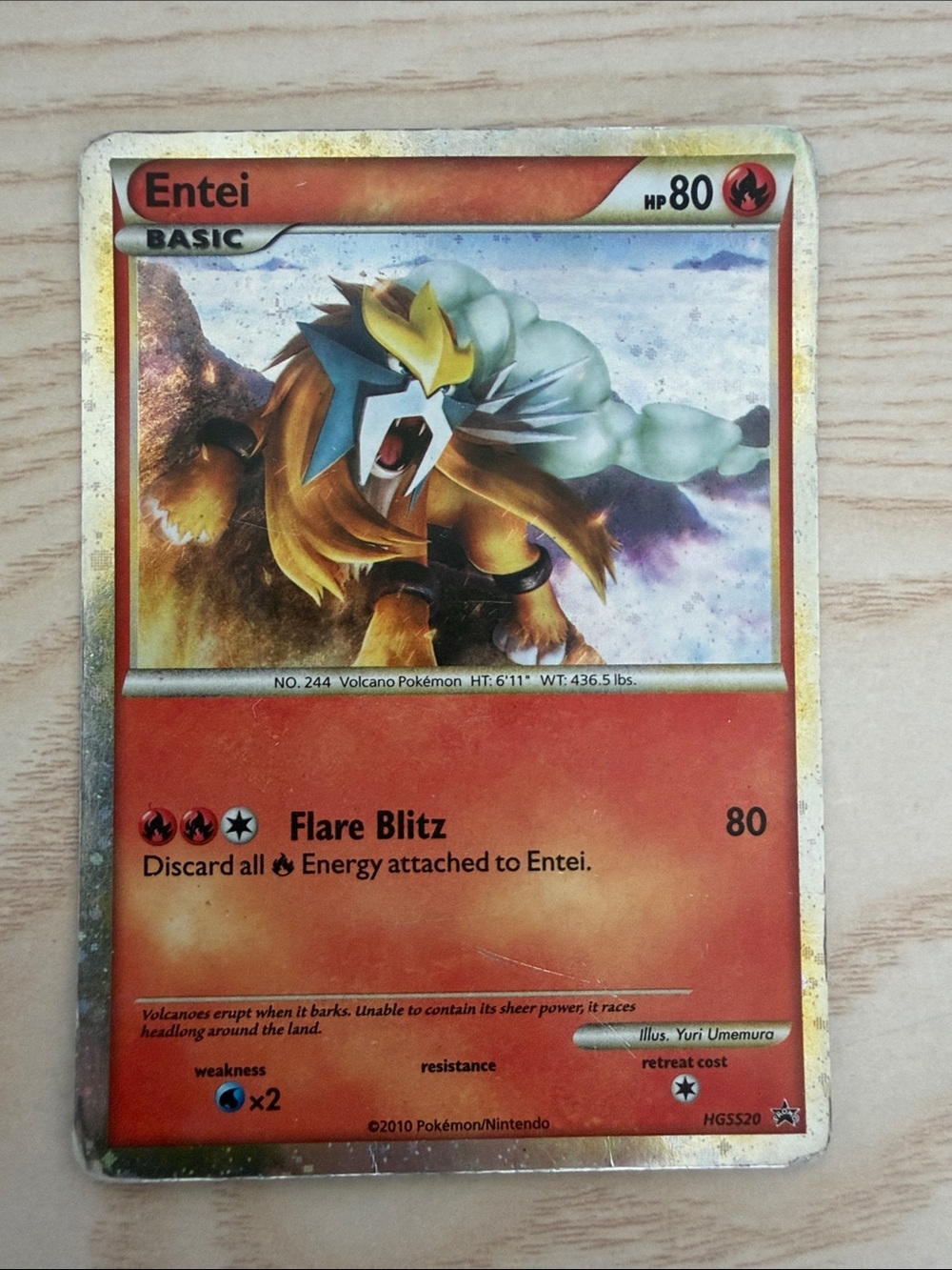 Entei HGSS20 Black Star Promo Pokemon Card